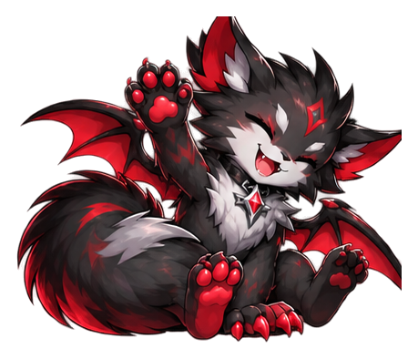 cardsos-maskottchen-daemonenfuchs-winkend